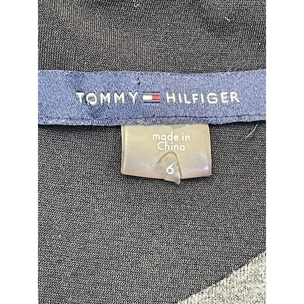 Tommy Hilfiger Women Charcoal Gray L/S Scoop Neck Bodycon‎ A-Line Midi size 6.